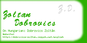zoltan dobrovics business card